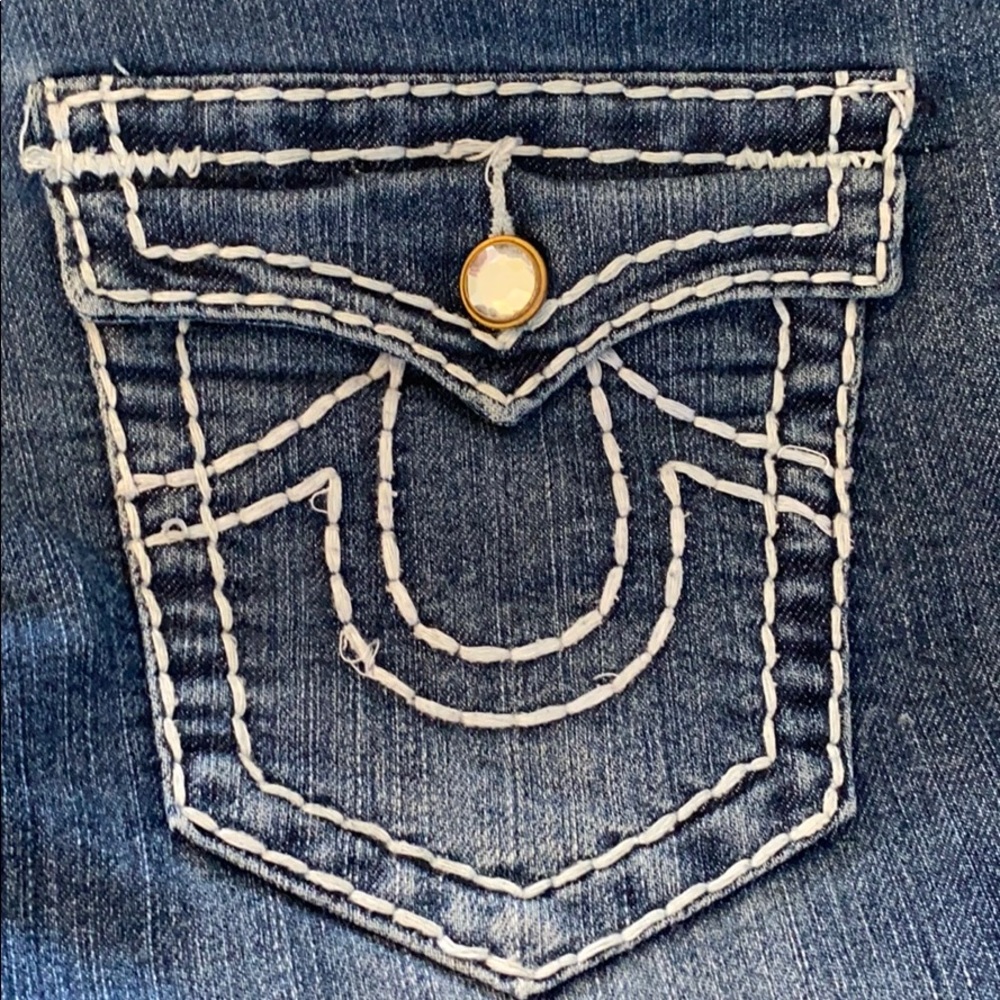 TRUE RELIGION Jeans Joey T with Crystal Buttons 27 - Picture 6 of 10